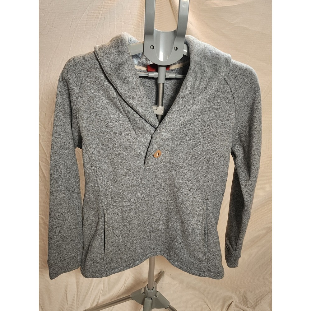 Eastern Mountain Sports Sweater Fleece Shawl Collar Pullover Gray XL Gorpcore